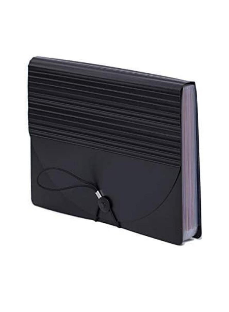 Generic 24 Pockets Expanding File Folder/Accordian File Organizer With Expandable Cover/Portable A4 Letter Size File Box,High Capacity Plastic Colored Paper Document Receipt Organizer  - Image 5