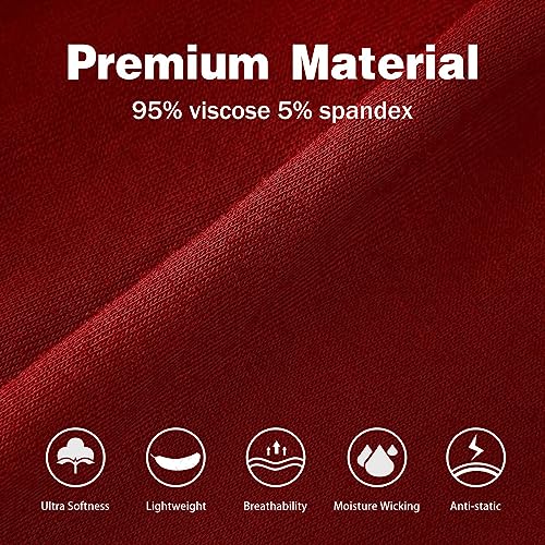 POUDEW Men's Breathable Viscose Moisture Wicking No Roll Waistband Tagless Underwear Boxer Briefs, Pack of 5 (Large, Black/Grey/Red/Blue/White) - Image 3