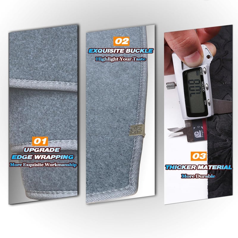 QUYDDC Upgrade Dacron Dashboard Cover for Nissan Altima (2007-2012) - Grey - Image 4