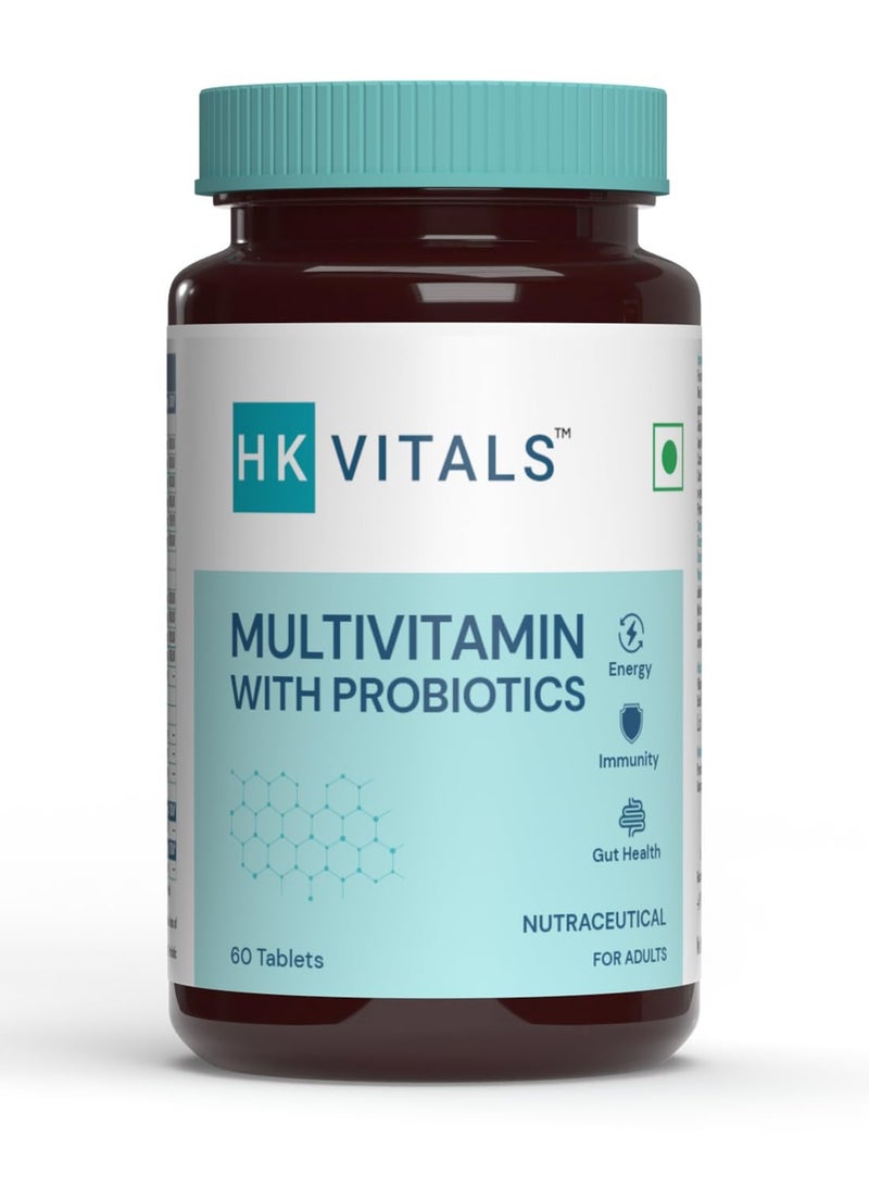 HEALTHKART HealthKart HK Vitals Multivitamin with Probiotics (60 Tablets) | For Men and Women | Vitamin C, Vitamin B, Vitamin D, & Zinc, Supports Immunity and Gut Health  - Image 1