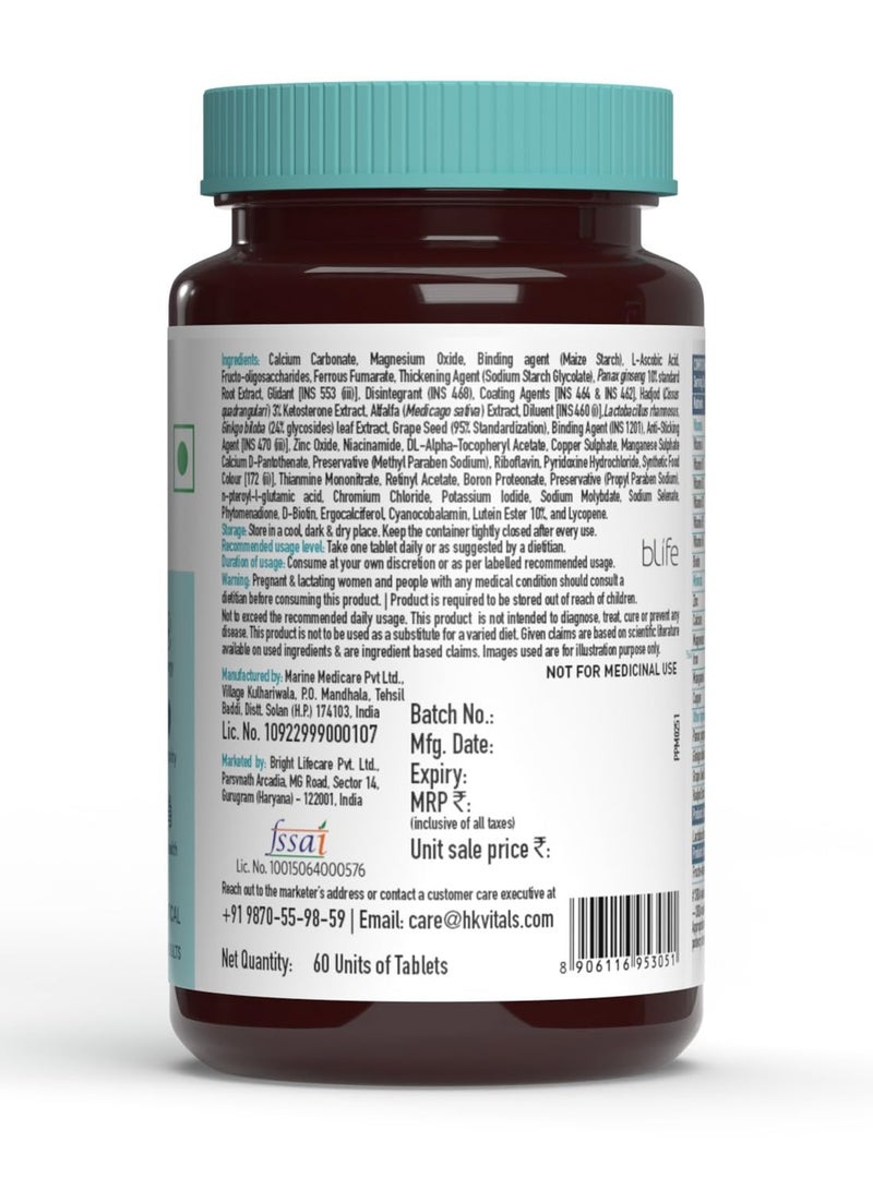 HEALTHKART HealthKart HK Vitals Multivitamin with Probiotics (60 Tablets) | For Men and Women | Vitamin C, Vitamin B, Vitamin D, & Zinc, Supports Immunity and Gut Health  - Image 3