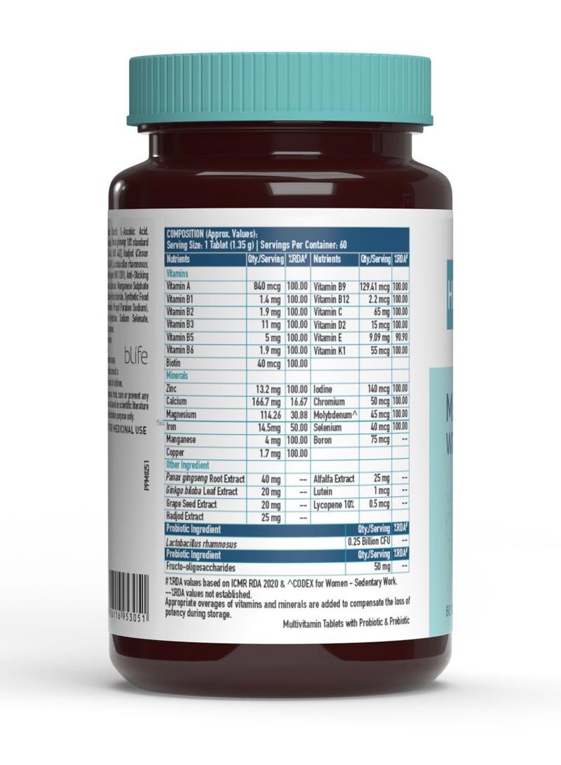 HEALTHKART HealthKart HK Vitals Multivitamin with Probiotics (60 Tablets) | For Men and Women | Vitamin C, Vitamin B, Vitamin D, & Zinc, Supports Immunity and Gut Health  - Image 4