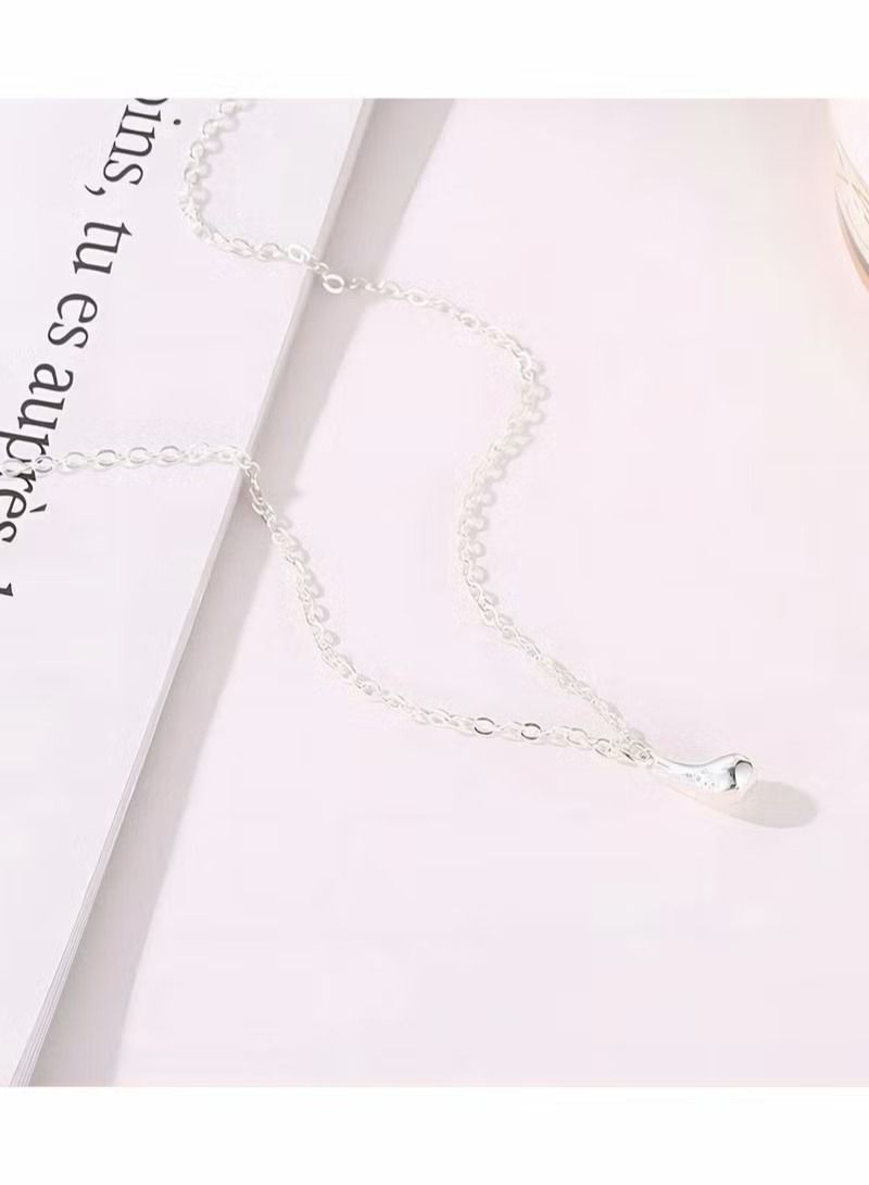 Jewelry Set for Women 925 Silver Chain Necklace Bracelet Earrings Ring Sterling Silver High Shiny Tear Drop Design Pendant Jewelry  - Image 4
