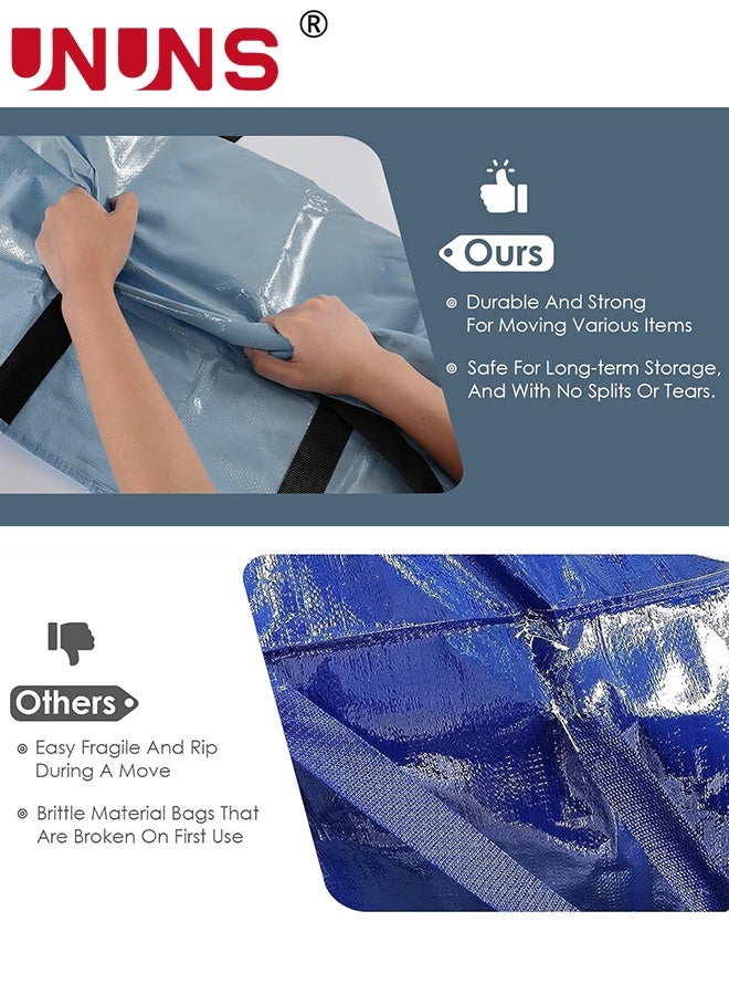 UNUNS 2 Pack Moving Bags,Large Moving Boxes with Zippers And Handles,Moving Supplies with Lids,Heavy Duty Totes For Storage Bags For Space Saving,Fold Flat,Moving And Storing,69×35.5×35CM,Grey-Bule - Image 3