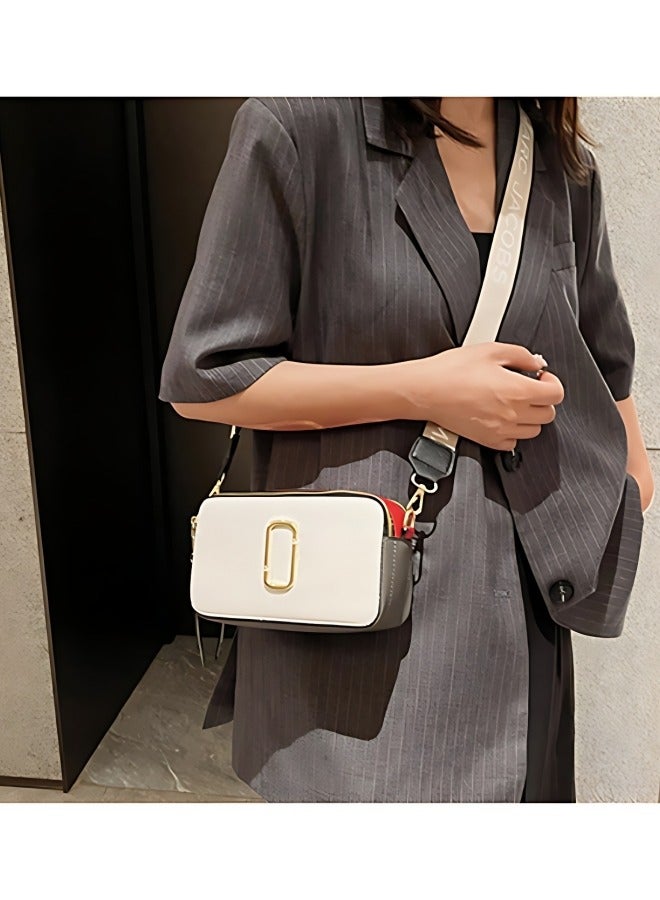 Women's Versatile PU Leather Shoulder Bag, Ladies Portable Camera Bag Crossbody Bag Sling Bag Side Bag Carry Bag, Retro Contrasting Small Square Bag Handbag Satchel Bags for Girls/College Students - Image 2