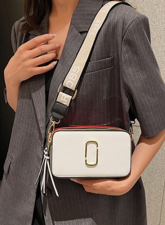 Women's Versatile PU Leather Shoulder Bag, Ladies Portable Camera Bag Crossbody Bag Sling Bag Side Bag Carry Bag, Retro Contrasting Small Square Bag Handbag Satchel Bags for Girls/College Students - Image 4