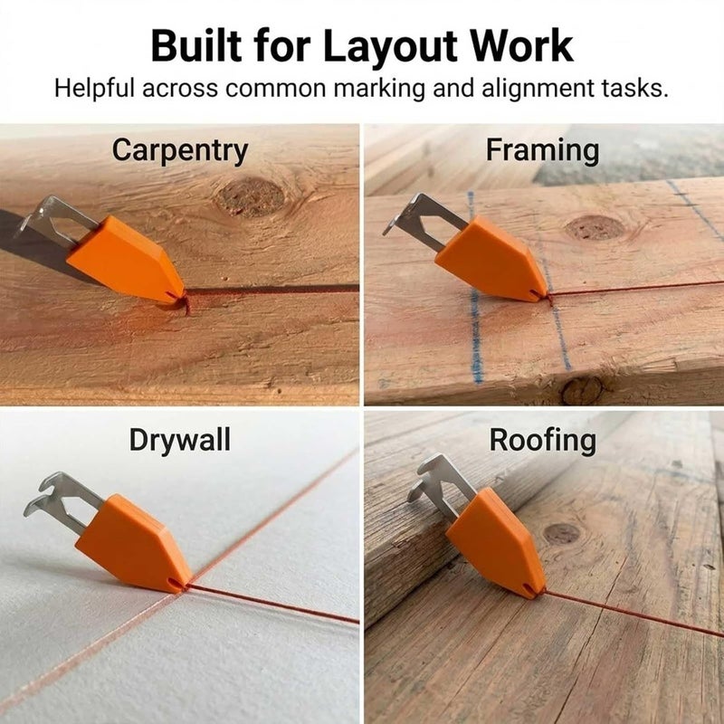 4 Piece Set Rope Anchors Convenient Chalk Line Tools Designed For Carpentry Home Improvement And Outdoor Activities One Hand Use - Image 5