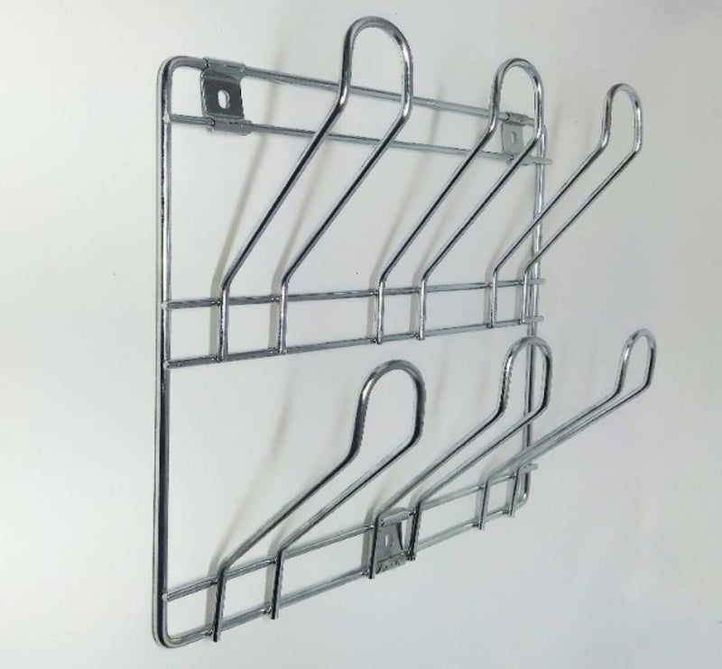 Brijshi StainlessStainless Steel Wall Hanging Glass Stand Glass Holder Mirror Finish Chrome Plated 6 Glass Storage Wall Mountain Glass Stand Tumbler Holder Cup Mug Holder for Kitchen Dining Table - Image 2