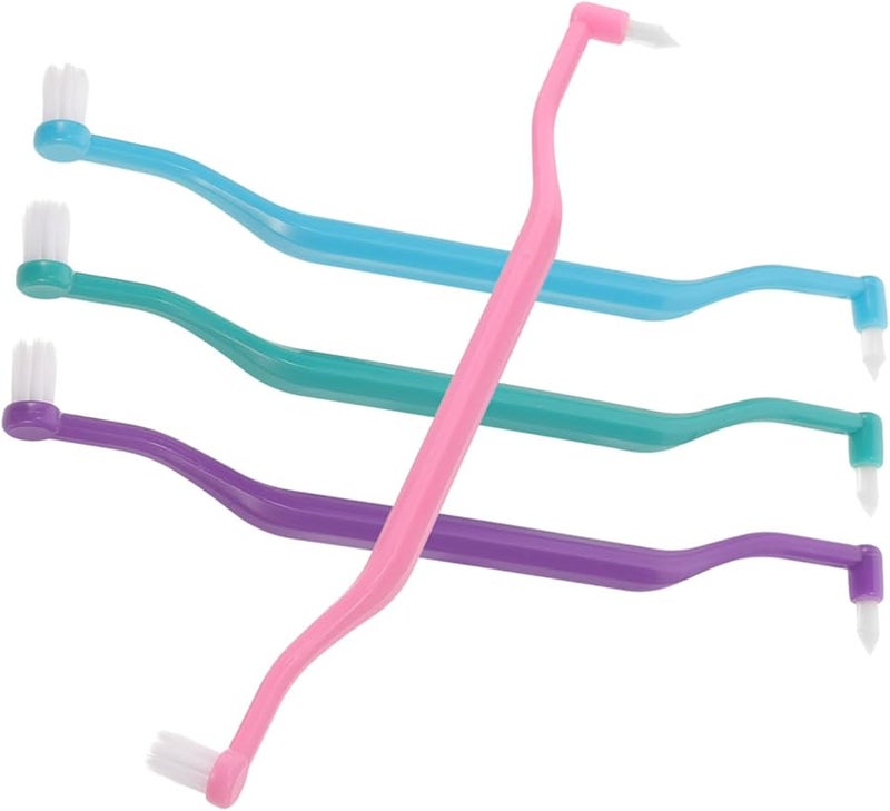 4 Pack Double Headed Toothbrush For Adults And Kids Home Travel Oral Care - Image 1