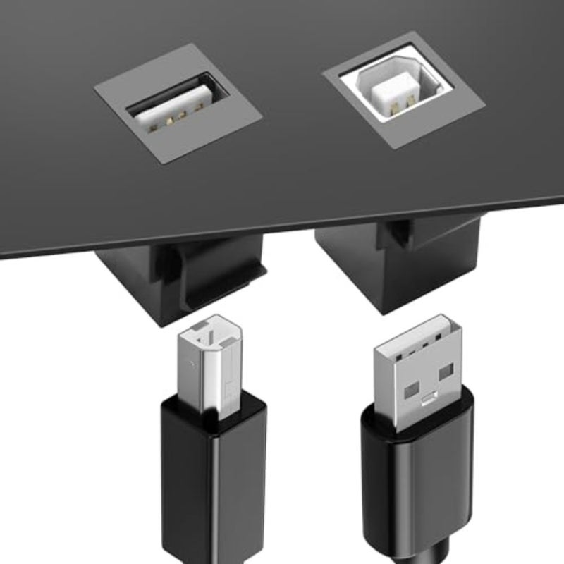 محول تركيب لوحة إدخال من USB B إلى USB A، مناسب لمنافذ الحائط ولوحات التوصيل من أنثى إلى أنثى، موصل مقرنة بدون لحام للطابعات والماسحات الضوئية وأجهزة الكمبيوتر، 4 عبوات - Image 5