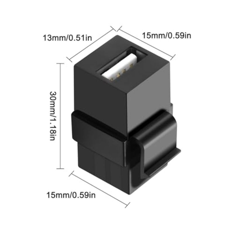 محول تركيب لوحة إدخال من USB B إلى USB A، مناسب لمنافذ الحائط ولوحات التوصيل من أنثى إلى أنثى، موصل مقرنة بدون لحام للطابعات والماسحات الضوئية وأجهزة الكمبيوتر، 4 عبوات - Image 2