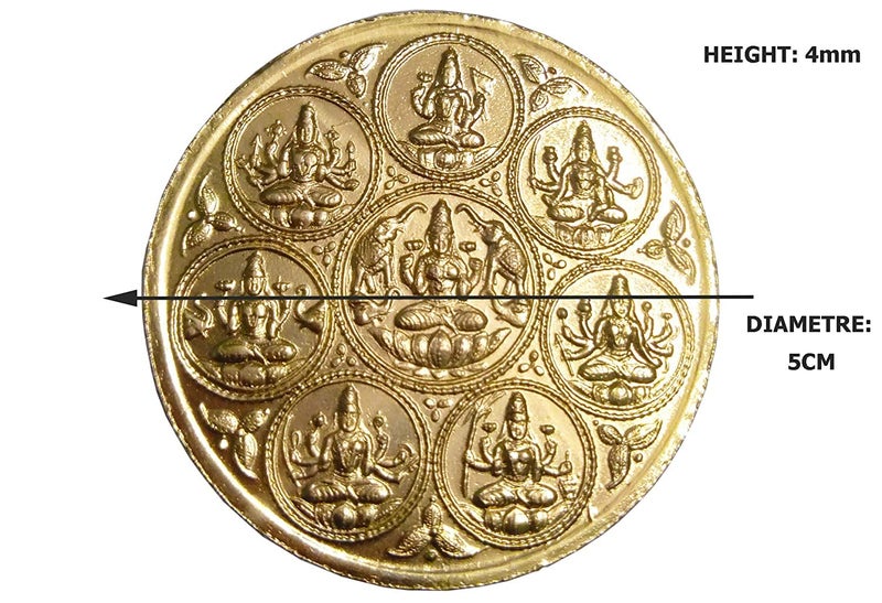 JDS Puja Articles Brass Astalakhshmi vilakku with Plate Ashtalakhsmi Deepam for Pooja showpiece 1pc - Image 4