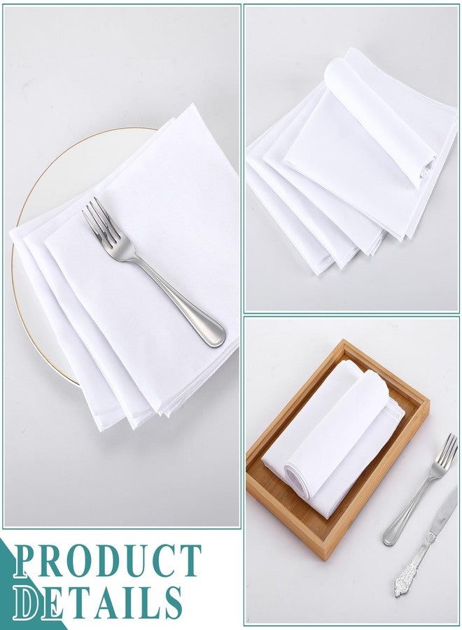 لينوزين مجموعة من 50 منديل أبيض من Leinuosen، مناديل قطنية كلاسيكية للرجال، مناديل جيب بيضاء لحفلات الشاي (11 × 11 بوصة) - Image 3