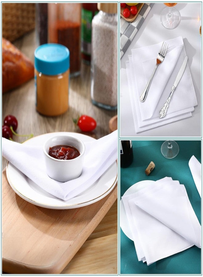 لينوزين مجموعة من 50 منديل أبيض من Leinuosen، مناديل قطنية كلاسيكية للرجال، مناديل جيب بيضاء لحفلات الشاي (11 × 11 بوصة) - Image 4