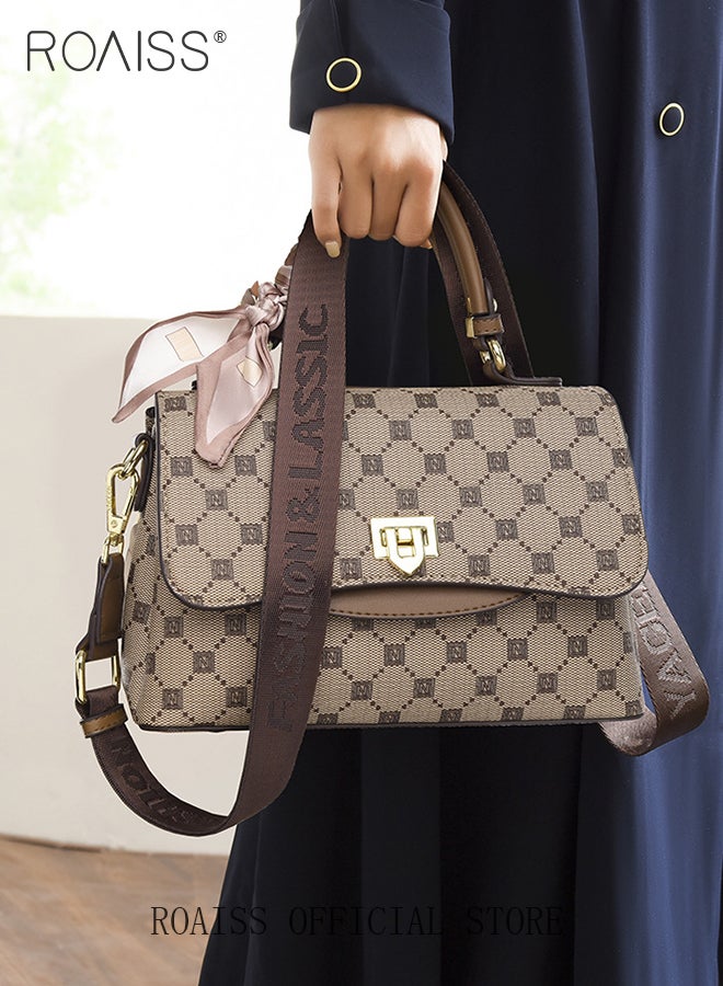 roaiss Premium Textured Satchel Handbag for Women Exquisite Elegant Ladies Shoulder Crossbody Bags with Silk Scarf and Gift Bag Gifts for Mom Wife Bridal Suitable For Leisure Birthday Gift or Ramadan - Image 2