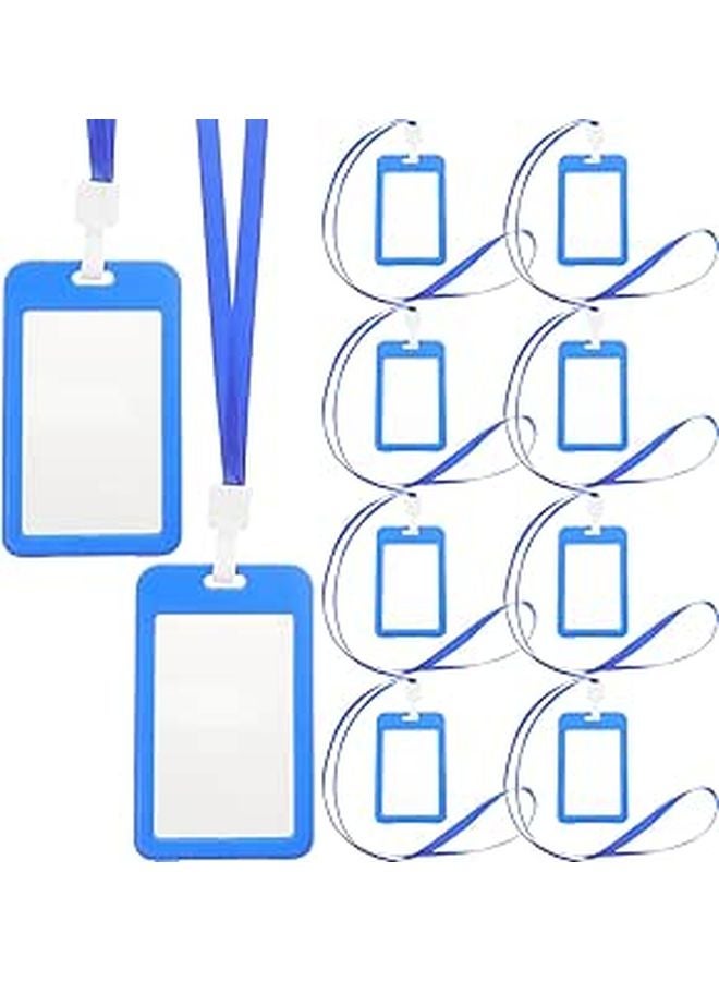 10 Pack Waterproof Double Sided ID Card Holders with Lanyards for Office Exhibition Student - Image 1