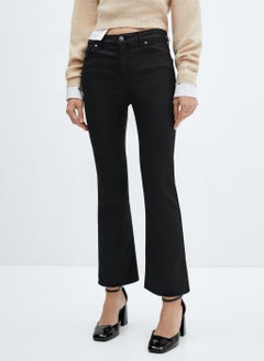 MANGO Sienna Waxed Flared Cropped Jeans  - Image 1