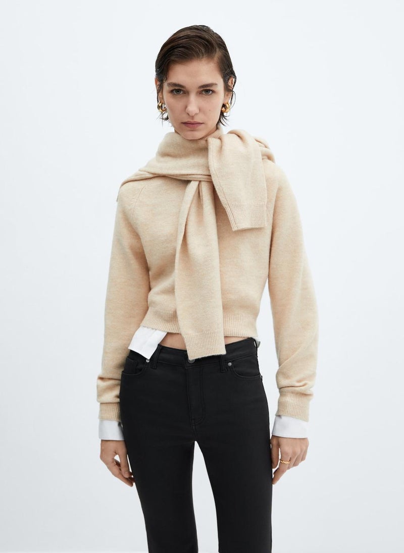 MANGO Sienna Waxed Flared Cropped Jeans  - Image 3