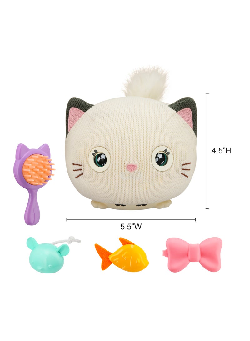 Teksta Purro The Interactive Smart Kitty | Touch & Voice Activated | 75 Sounds & Reactions | Play, Dance, & Sing Features | Includes Mouse Toy, Fish, Comb, & Bow | Suitable for Kids 5+ (Girls & Boys) - Image 4