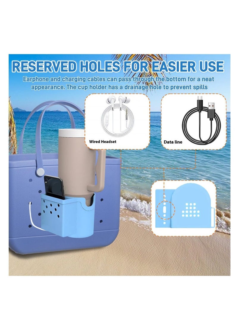 Silicone Cup Holder, for Bogg Bag Accessories, Phone Holder, Sunglasses Holder - Waterproof u0026 Sandproof for Bogg Bags (Blue) - Image 2