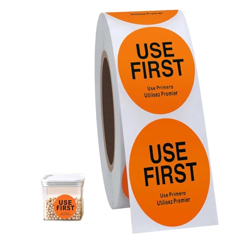 Citihomy 500PCS Use First Stickers Food Service, 1.5 Inch Small Circle Stickers Inventory Control Labels Restaurant Quality Food Labels Permanent Adhesive Dot Labels (Orange) - Image 1