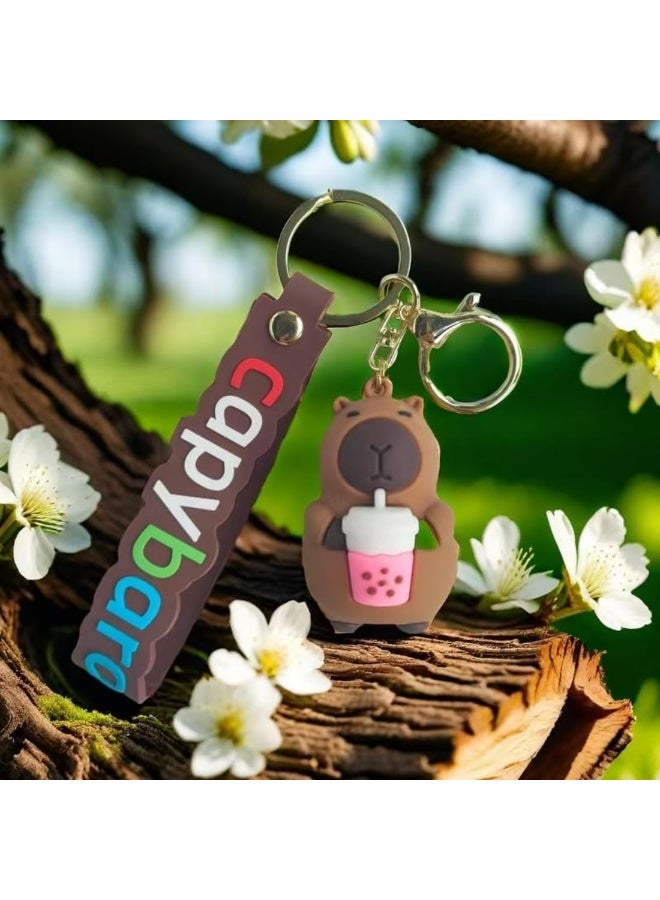 Capybara Keychain, 6 pcs Cute Capybara Keychain, Kawaii Metal Keychain For Sports Bag, Backpack Charm, Car Keychain, Handbag Accessories, Capybara Lovers Boys And Girls Birthday Gifts, Small Gifts - Image 4