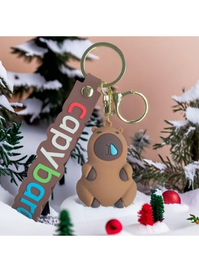 Capybara Keychain, 6 pcs Cute Capybara Keychain, Kawaii Metal Keychain For Sports Bag, Backpack Charm, Car Keychain, Handbag Accessories, Capybara Lovers Boys And Girls Birthday Gifts, Small Gifts - Image 3