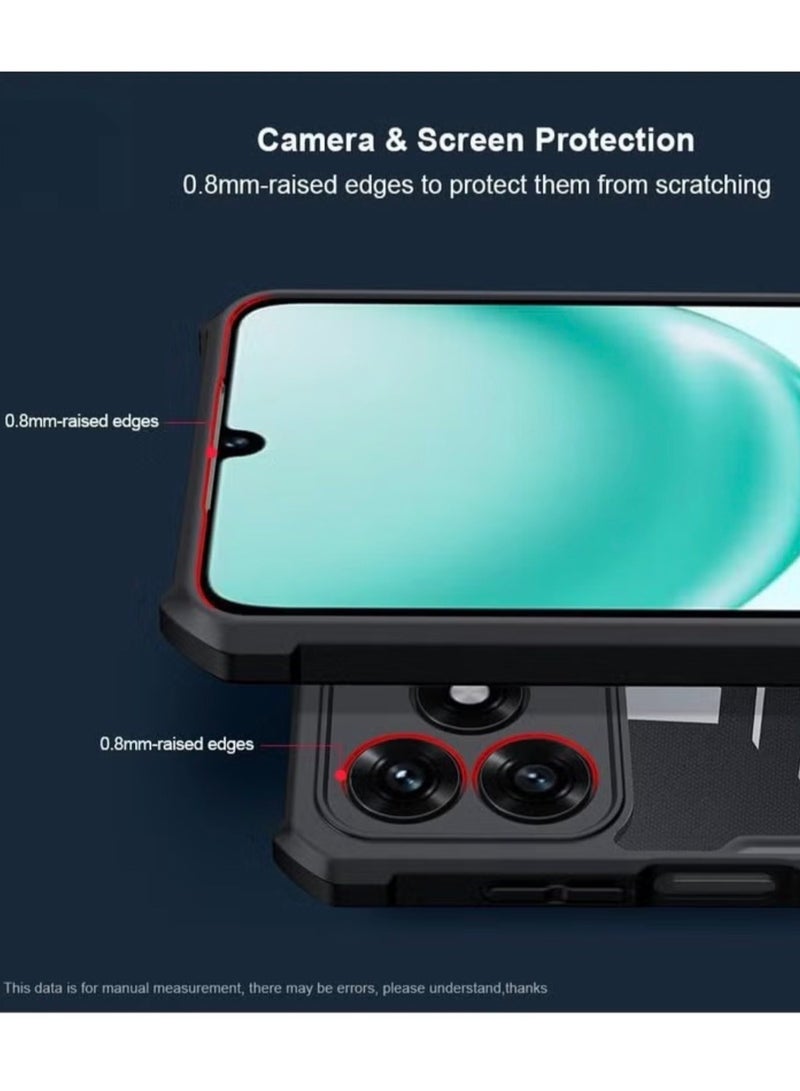 Xundo Clear Case for Honor X5C and X5C Plus | Premium Rugged | Rurable Shock-absorbing Frame | Black Border | Thermoplastic Polyurethane | Airbag Anti-drop Protection - Clear - Image 3
