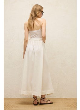 Manuka Loose Cut Linen Skirt Ecru  - Image 5
