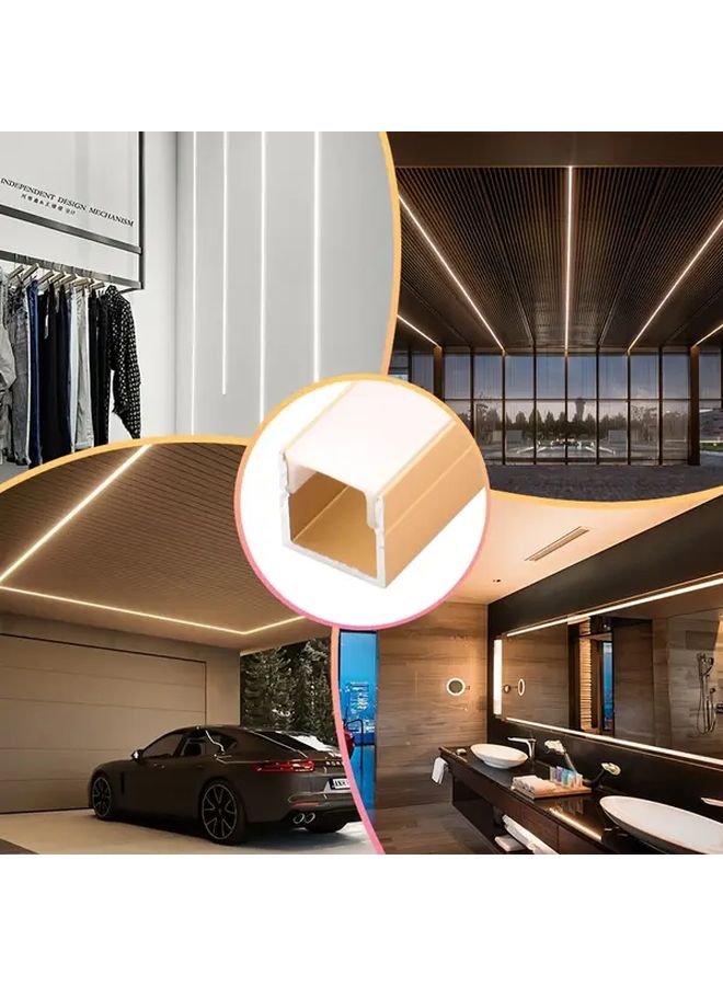 15pcs 3.3ft 1m LED Channel U Shape Golden Aluminum With White Cover 10x10mm Diffuser System For LED Strip Light Installation - Image 5