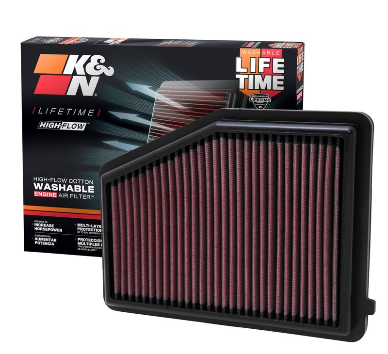 K+N K&N Engine Air Filter: High Performance, Premium, Washable, Replacement Car Compatible With 2012-2018 Honda/Acura L4 1.8/2.0 L (Civic, Ilx), 33-2468  - Image 1