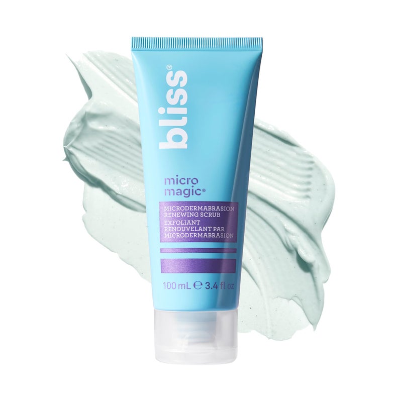 Bliss Micro Magic Skinrenewing Microdermabrasion Scrub  Smoothing Volcanic Pumice  Purifying Kaolin Clay  Refreshed Glow StraightfromtheSpa  Tightens Pores  Brightens Skin  34 fl oz