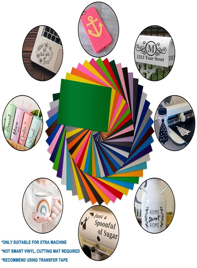 LOPASA Permanent Adhesive Vinyl Sheets Sampler Compatible with Cricut Joy Xtra, 8.5x12 Extra Vinyl Supplies, 48 Color Materials for Decor and Sticker Making, Xtra Accessories Bundle(Glossy & Matte) - Image 4