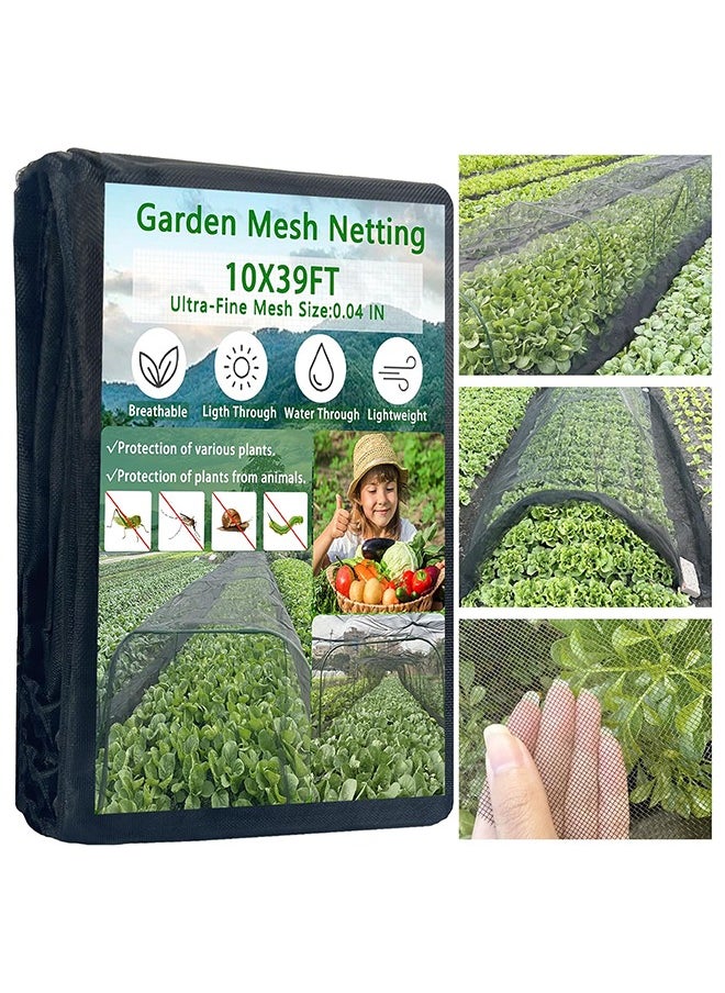 Sweet Life 10×39FT Thickened Black Nano PPT Garden Netting Mesh,Plant Covers Protection Ultra Fine Net for Vegetable Fruits Flowers Crops from Insect Pest Bug Birds Eating,30% Shade Rate, Reusable & Durable  - Image 1
