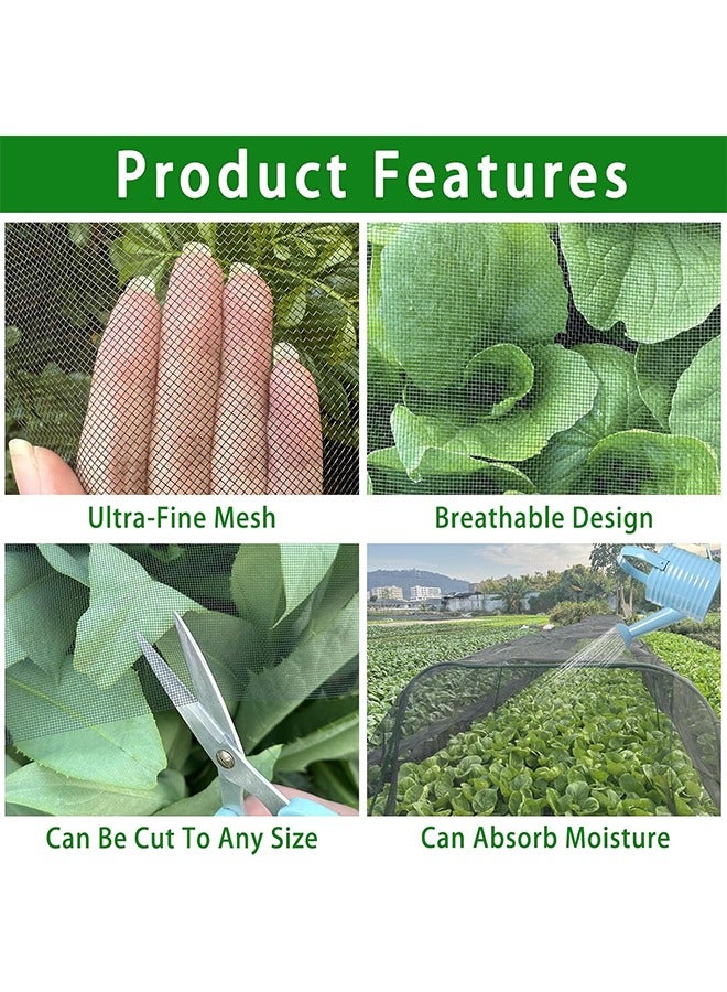 10×39FT Thickened Black Nano PPT Garden Netting Mesh,Plant Covers Protection Ultra Fine Net for Vegetable Fruits Flowers Crops from Insect Pest Bug Birds Eating,30% Shade Rate, Reusable & Durable