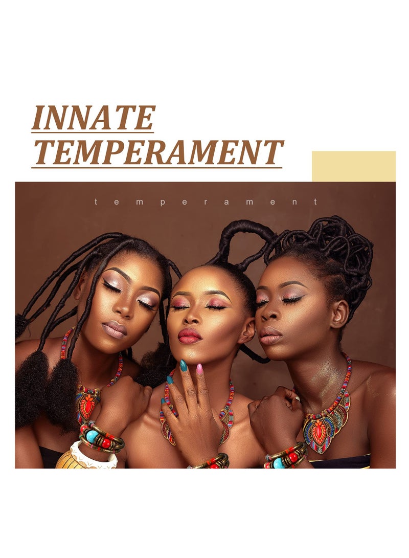 KASTWAVE Beaded Choker Bracelet, Ethnic Style Tribal Beads Necklace, Chunky Colorful Collar Bib Costume Necklace and African Tribal Bracelet Bohemian Wristband - Image 3