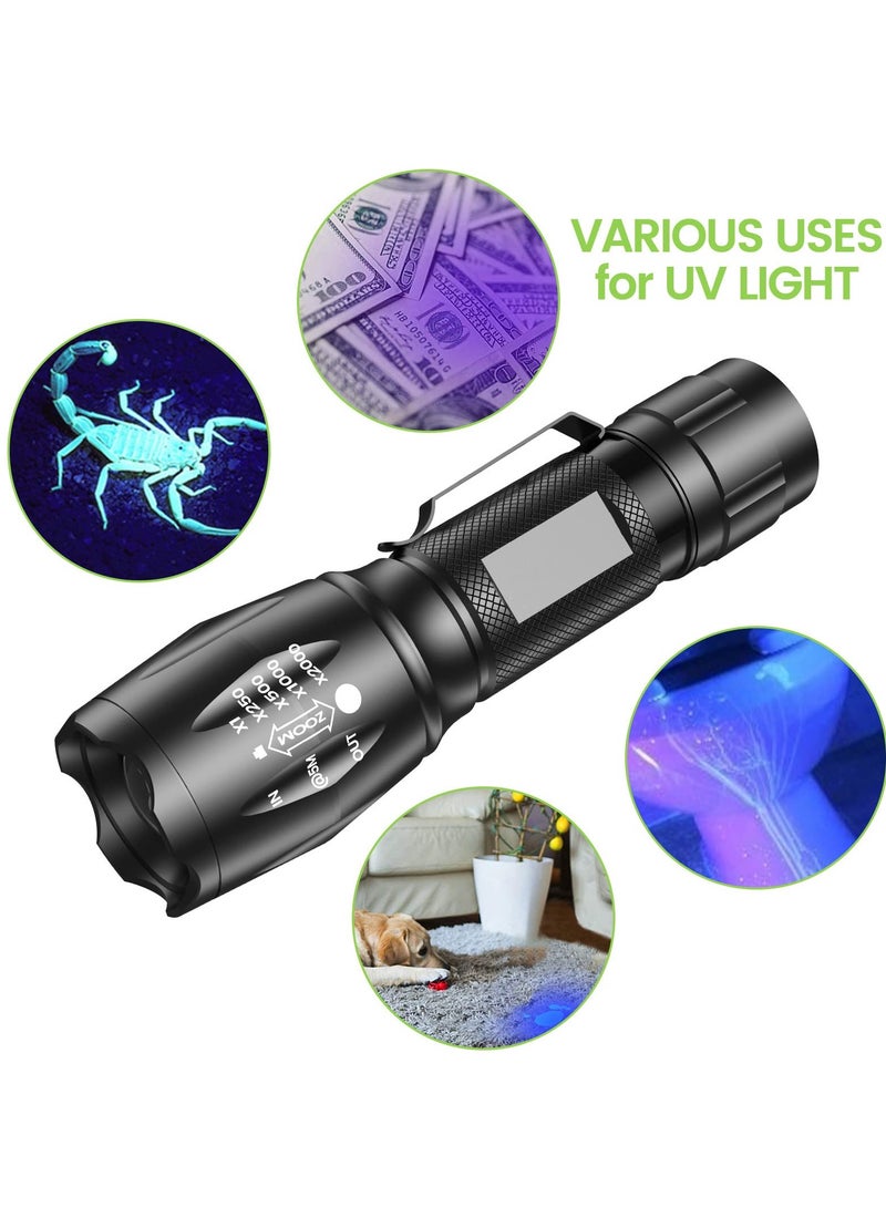 UV Flashlight, Small LED Dual Color Light Torch with UV Black Light and White Light, 2 in 1 Waterproof Flashlight for UV Detection Cosmetics Fluorescent Agent Pet Urine Detector - Image 4