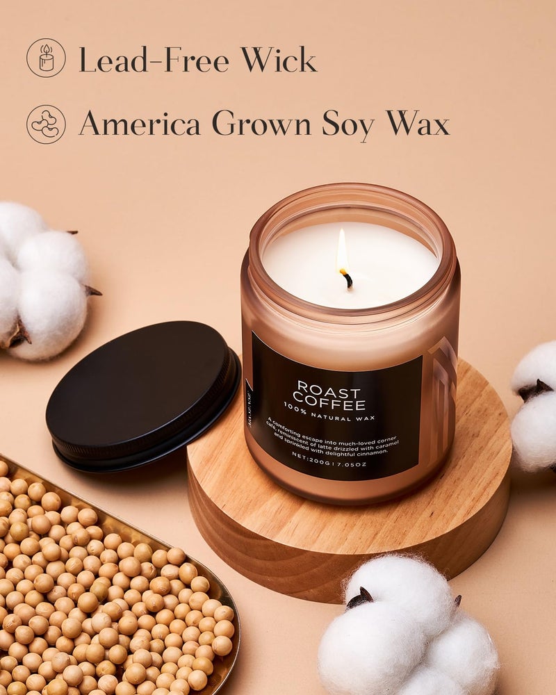 M&SENSE Coffee Candles Scented Strong, Organic Natural Soy Wax for Bedroom Kitchen Home Decor, 7.05oz 50 Hours Slow Burn Candle Highly Scented Candle Housewarming Gift for Men Women - Image 3