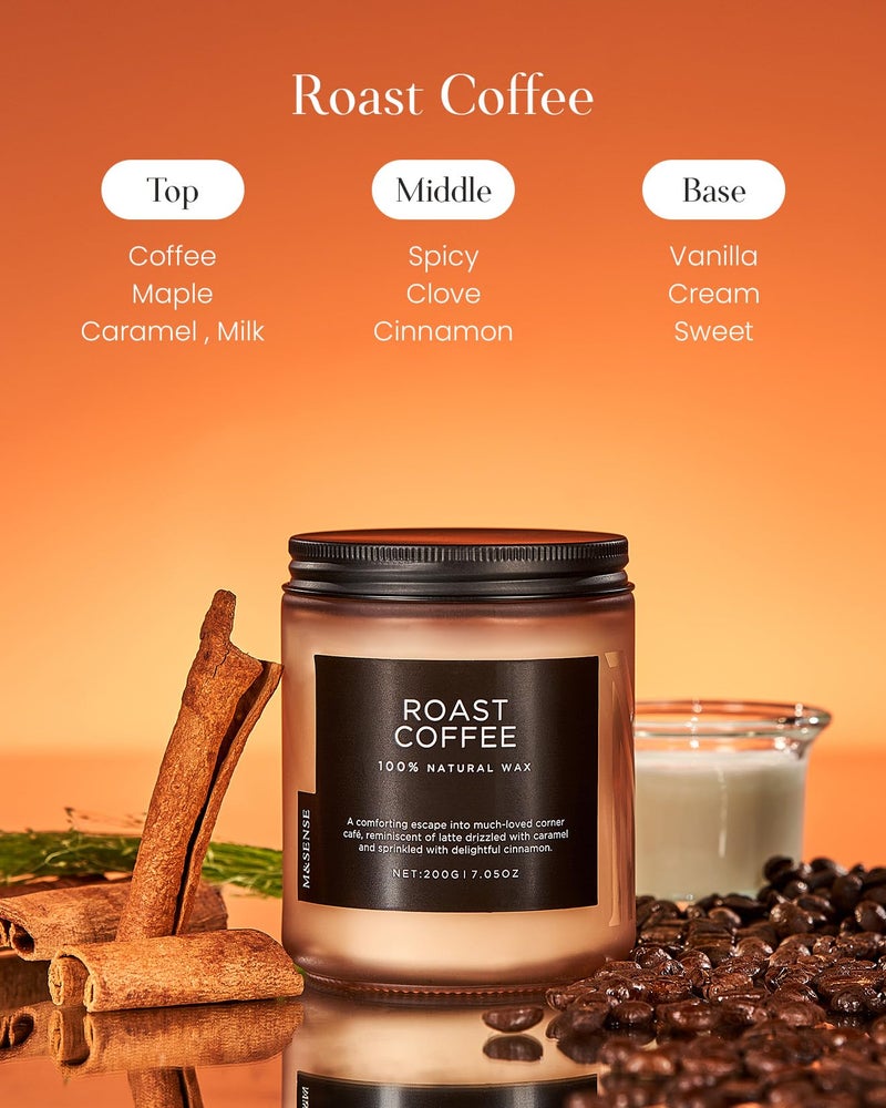 M&SENSE Coffee Candles Scented Strong, Organic Natural Soy Wax for Bedroom Kitchen Home Decor, 7.05oz 50 Hours Slow Burn Candle Highly Scented Candle Housewarming Gift for Men Women - Image 2