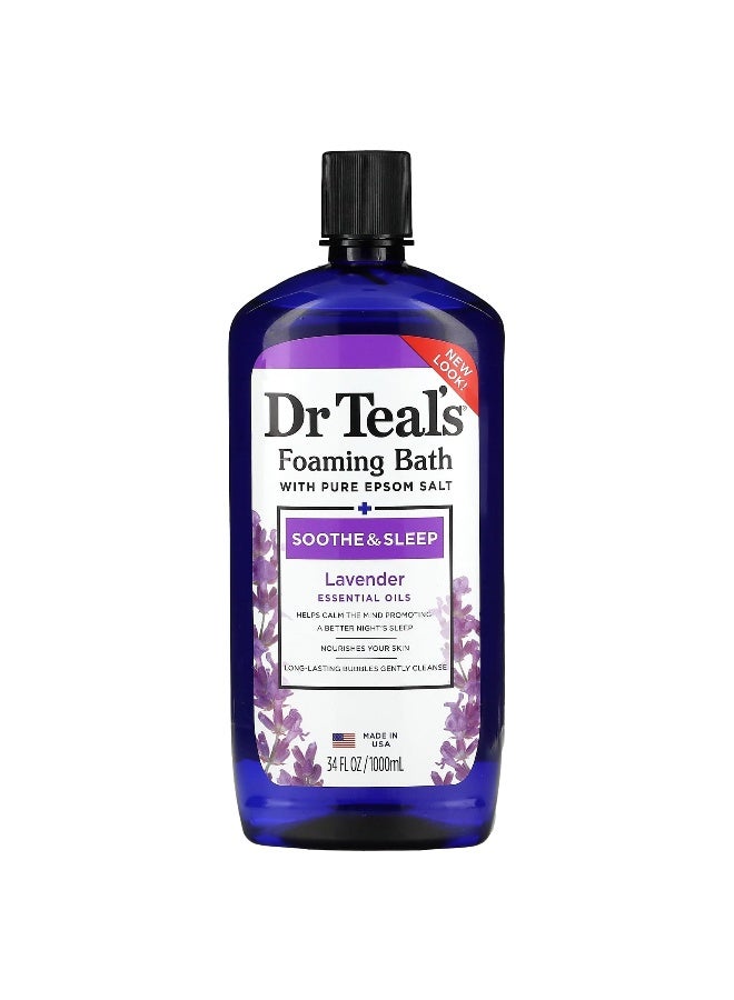 Dr. Teals Dr. Teal's, Foaming Bath With Pure Epsom Salt,  Lavender, 34 fl oz (1,000 ml) - Image 1