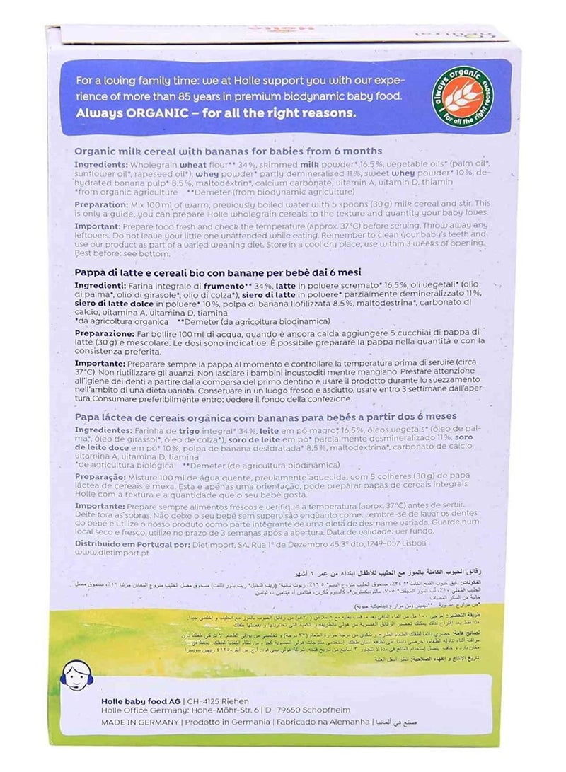 Holle Organic Milk Cereal Banana 250G - Image 2