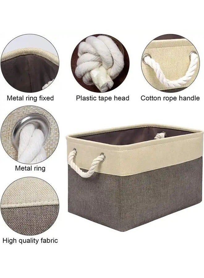 DUNISO 3 Pack Cotton Rope Storage Basket, Cotton Rope Woven Basket Organizer With Handles Storage Cube Box for Storage, For Organizing Classroom Kids Toy Bins, Closet, Baby Nursery Baskets - Image 1