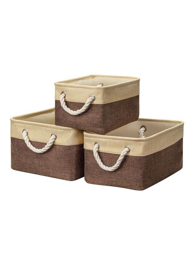 DUNISO 3 Pack Cotton Rope Storage Basket, Cotton Rope Woven Basket Organizer With Handles Storage Cube Box for Storage, For Organizing Classroom Kids Toy Bins, Closet, Baby Nursery Baskets - Image 2