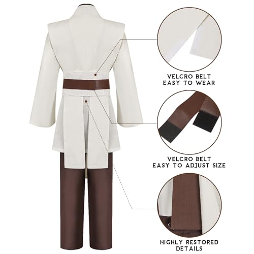 Wecos Tunic Hooded Robe Knight Costume Outfits Halloween Cosplay Costume for Mens Three Versions - Image 3