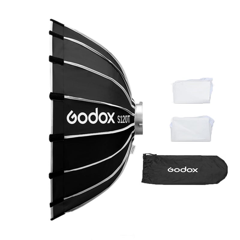 Godox Godox S120T Softbox 120cm/47.2in Foldable Quick Release Umbrella Softbox with Standard Bowen Mount & Diffusers for Studio Portrait Live Stream Photography - Image 1