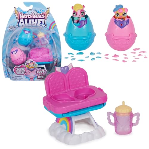 Hatchimals Alive Hungry Hatchimals Playset with Highchair Toy and 2 Mini Figures in SelfHatching Eggs Kids Toys for Girls and Boys Ages 3 and up - Image 1