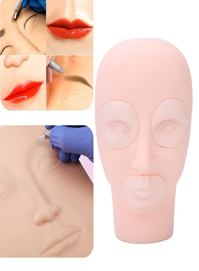 Yinhing Practice Training Head, Microblading Mannequin Head Silicone Eyebrow Practice Training Head Fake Skin Model for Makeup Practice - Image 3