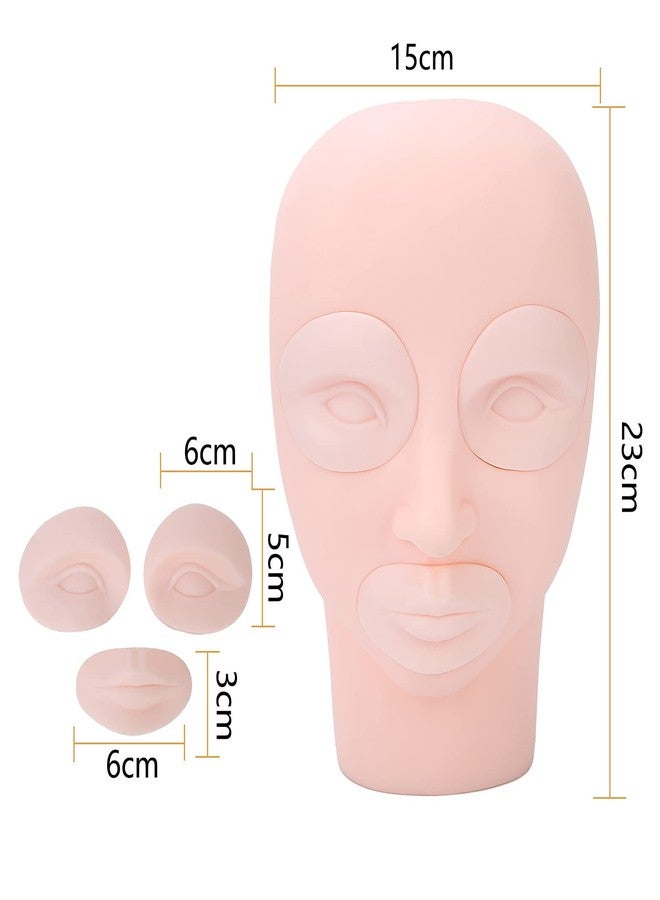 Yinhing Practice Training Head, Microblading Mannequin Head Silicone Eyebrow Practice Training Head Fake Skin Model for Makeup Practice - Image 5