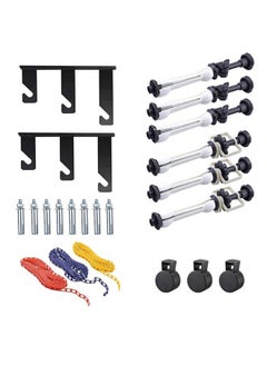 Photography Backdrop Wall Mount 3 Roller Support System, Manual Photo Background Ceiling Holder, Including 2 Tri-fold Hooks, 6 Expand Bars, 3 Chains, for Home Studio Live Stream Game Video