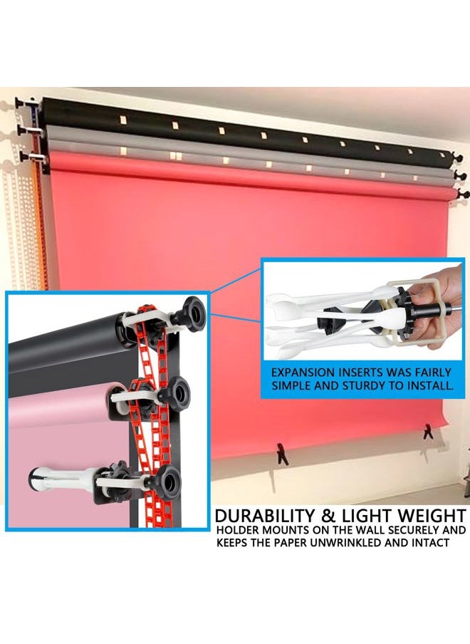 DImotliyor - Photography Backdrop Wall Mount 3 Roller Support System, Manual Photo Background Ceiling Holder, Including 2 Tri-fold Hooks, 6 Expand Bars, 3 Chains, for Home Studio Live Stream Game Video - Image 1
